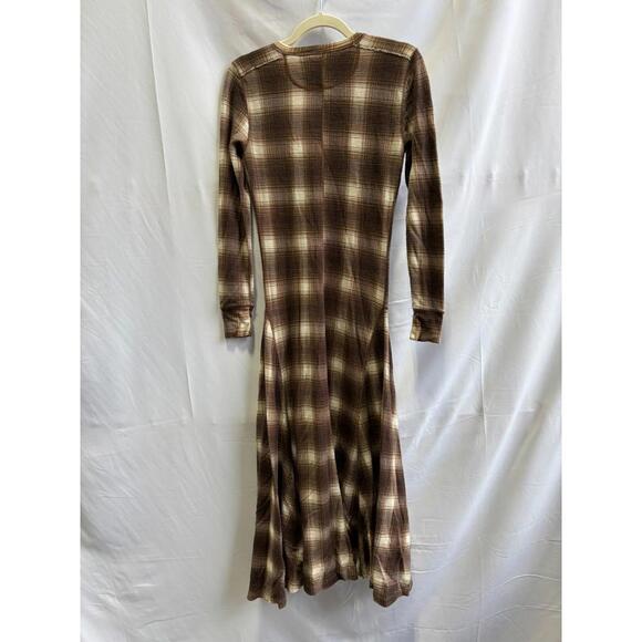 Polo Ralph Lauren Plaid Waffle-Knit Henley Dress Size S/P with Fabric Pull - Picture 5 of 9